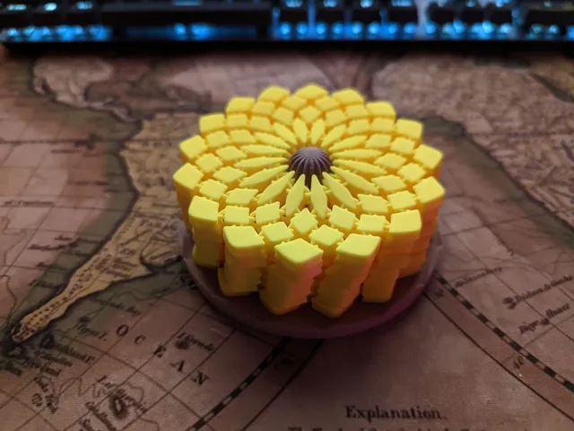 Holder for sunflower fabric coasters