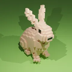 Easter Bunny in voxel style (Minecraft)