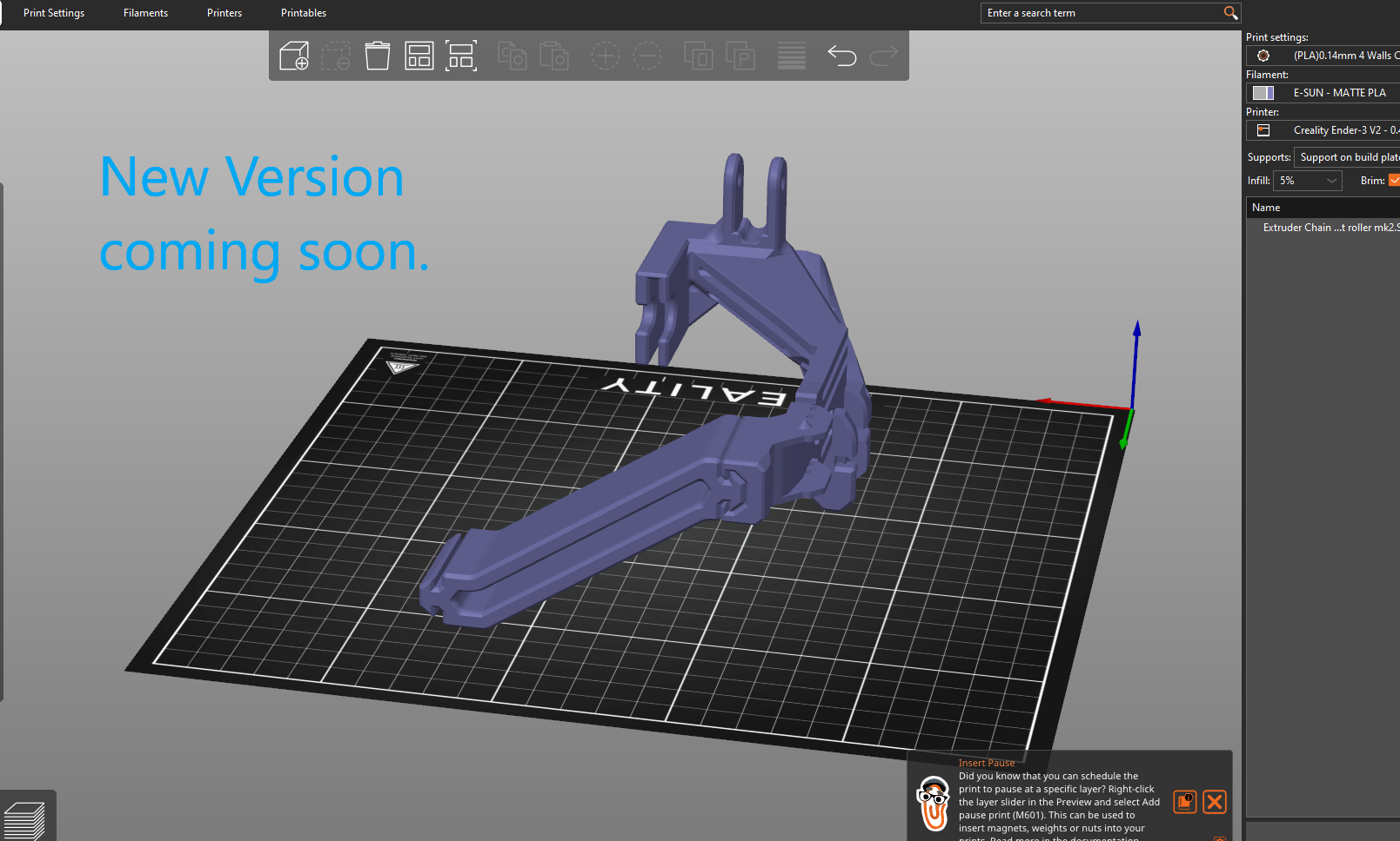 Ender 3/v2 SC-CO:C (Slim Chain Cable Organizer Compiled)