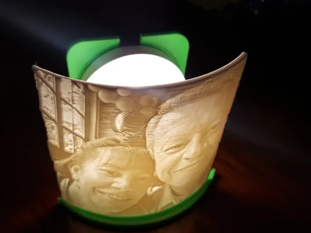 Soporte para litofanía semicircular.