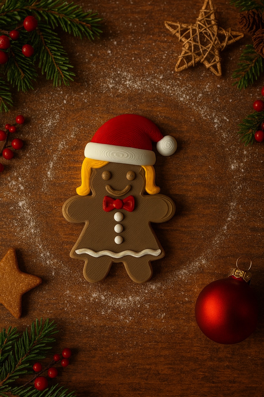 Gingerbread - Christmas girl with hat