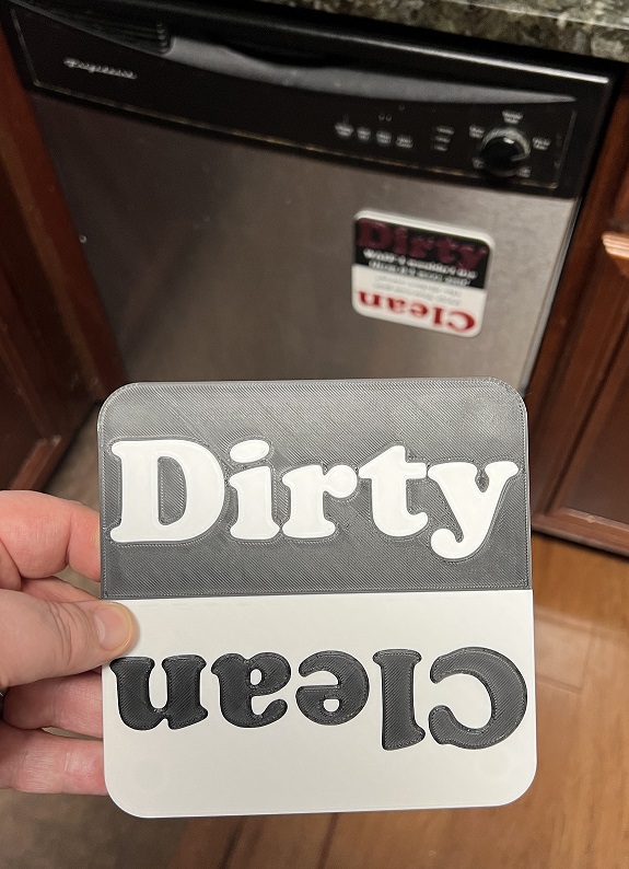 Clean / Dirty Dishwasher sign by PapaPooch Download free STL model