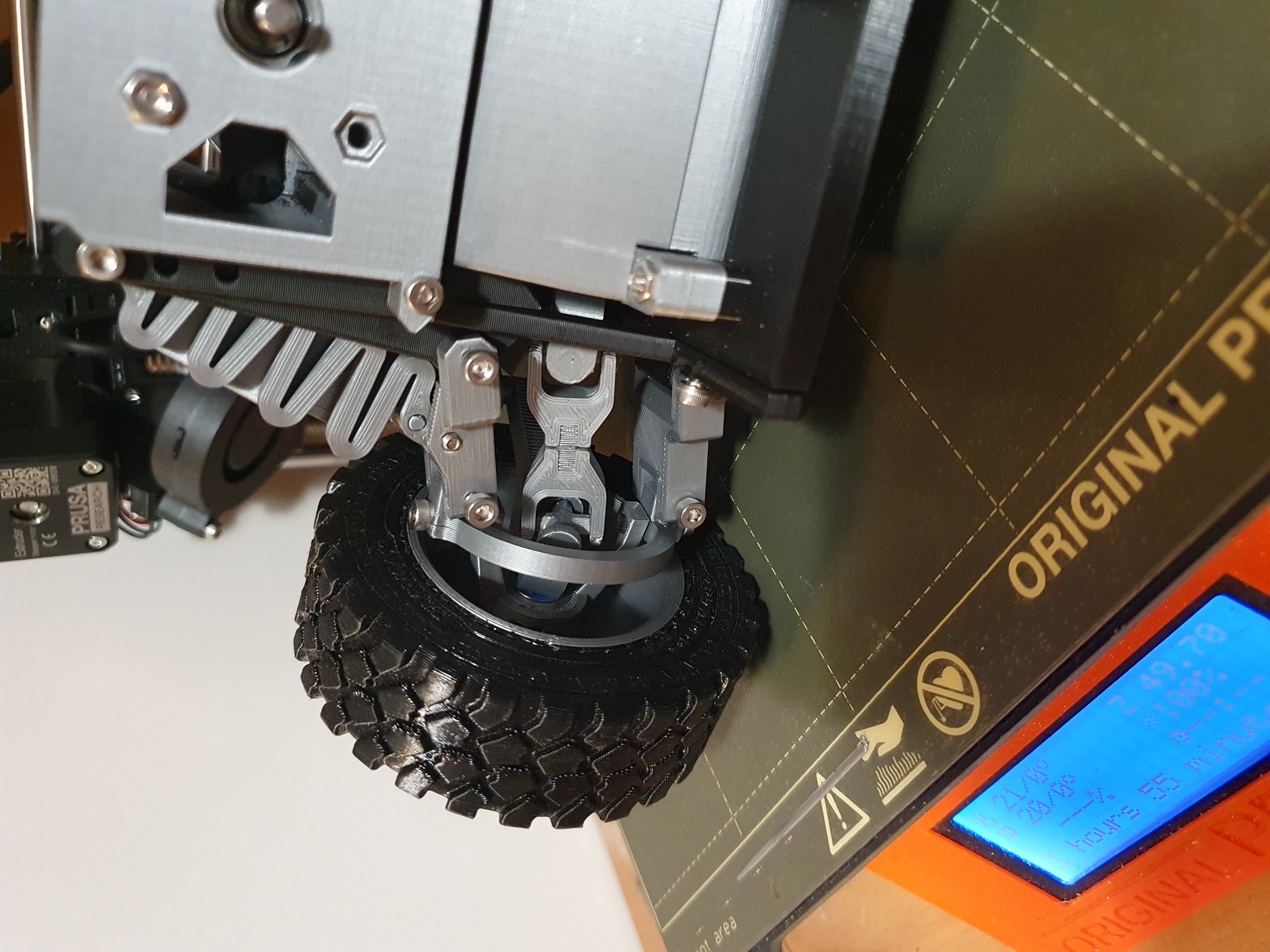 1/10 RC car Tire + wheel, 275/60 R20, Michelin XZL tread profile for OFF-ROAD VEHICLES