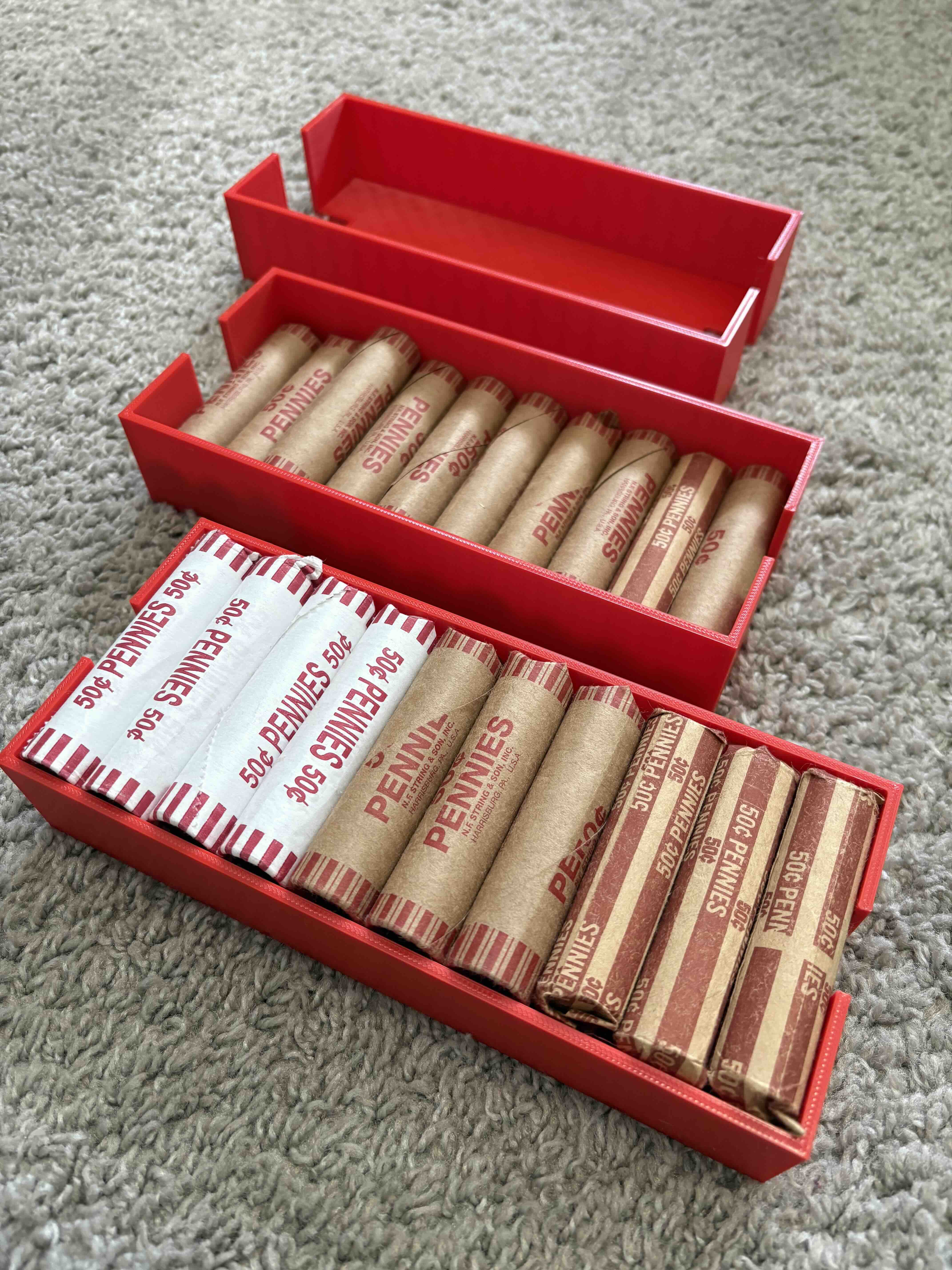 US Penny coin roll tray