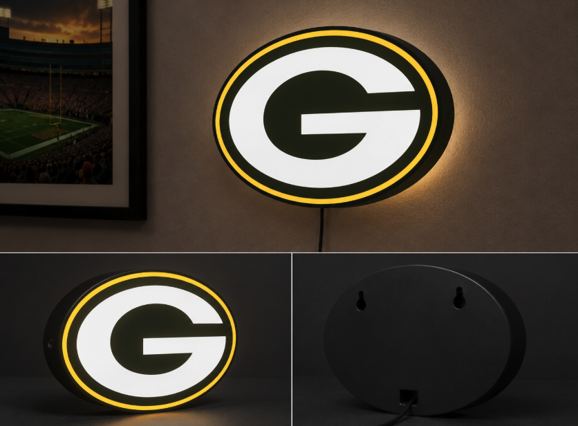 Green Bay Packers LED Light Box | Multi-Color 3D Printable STL