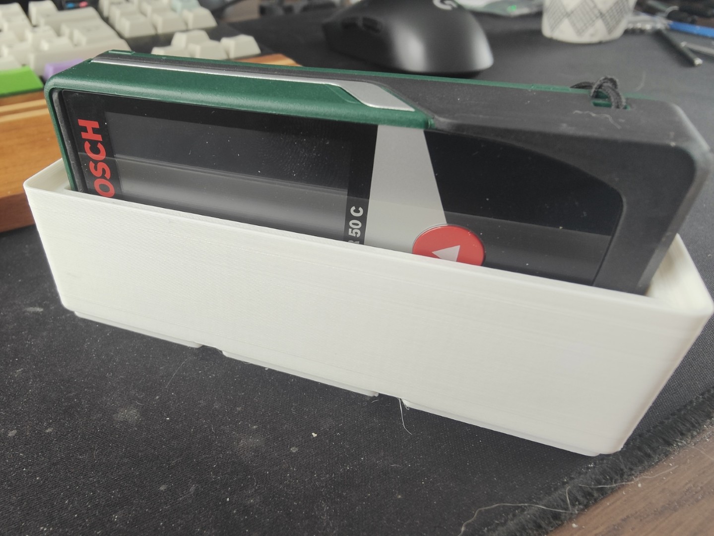 Gridfinity Bosch PLR50C holder 3D model thumbnail