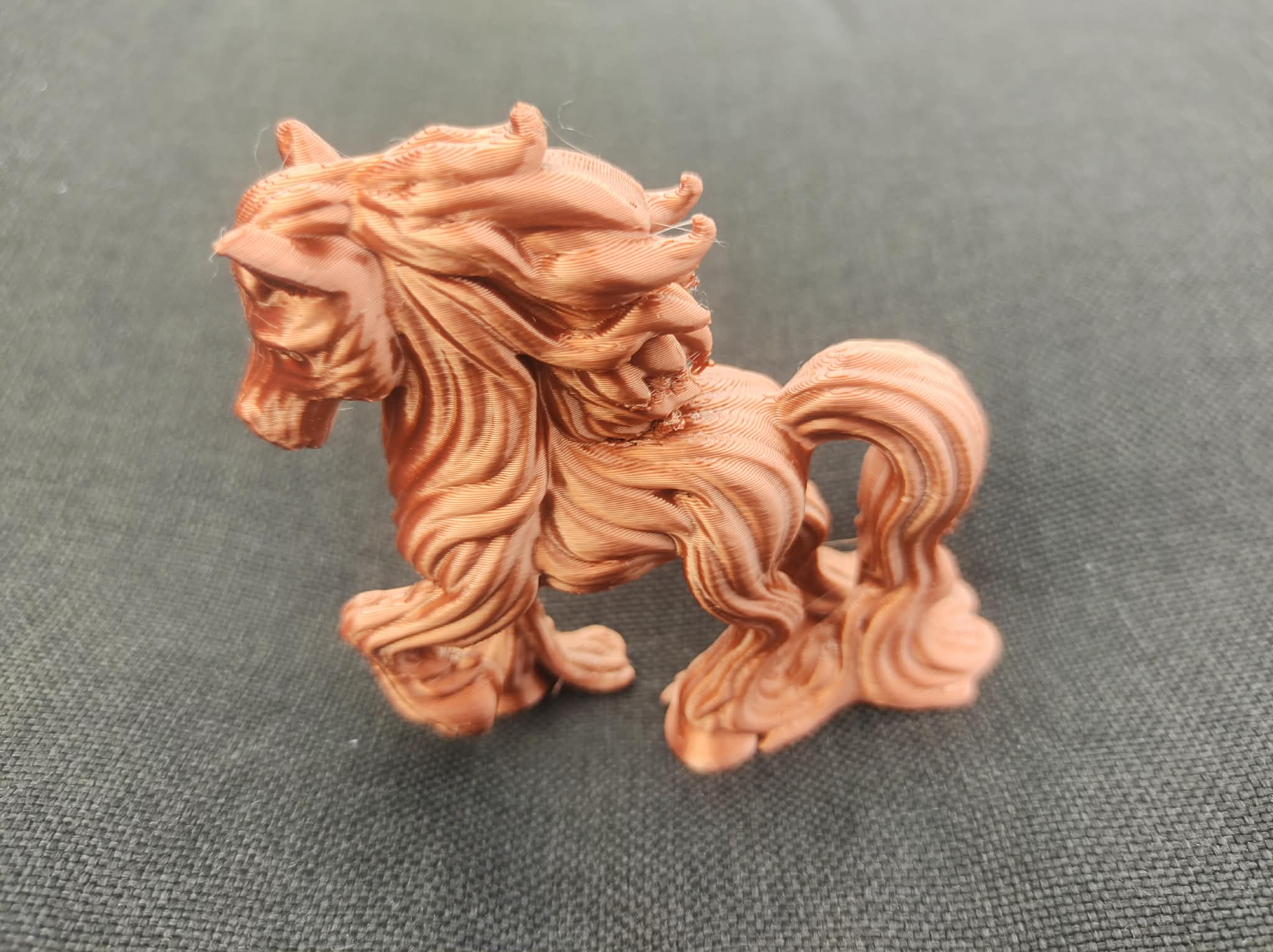 Vein-wood Horse Sculpture With Middle-Aged Character Study