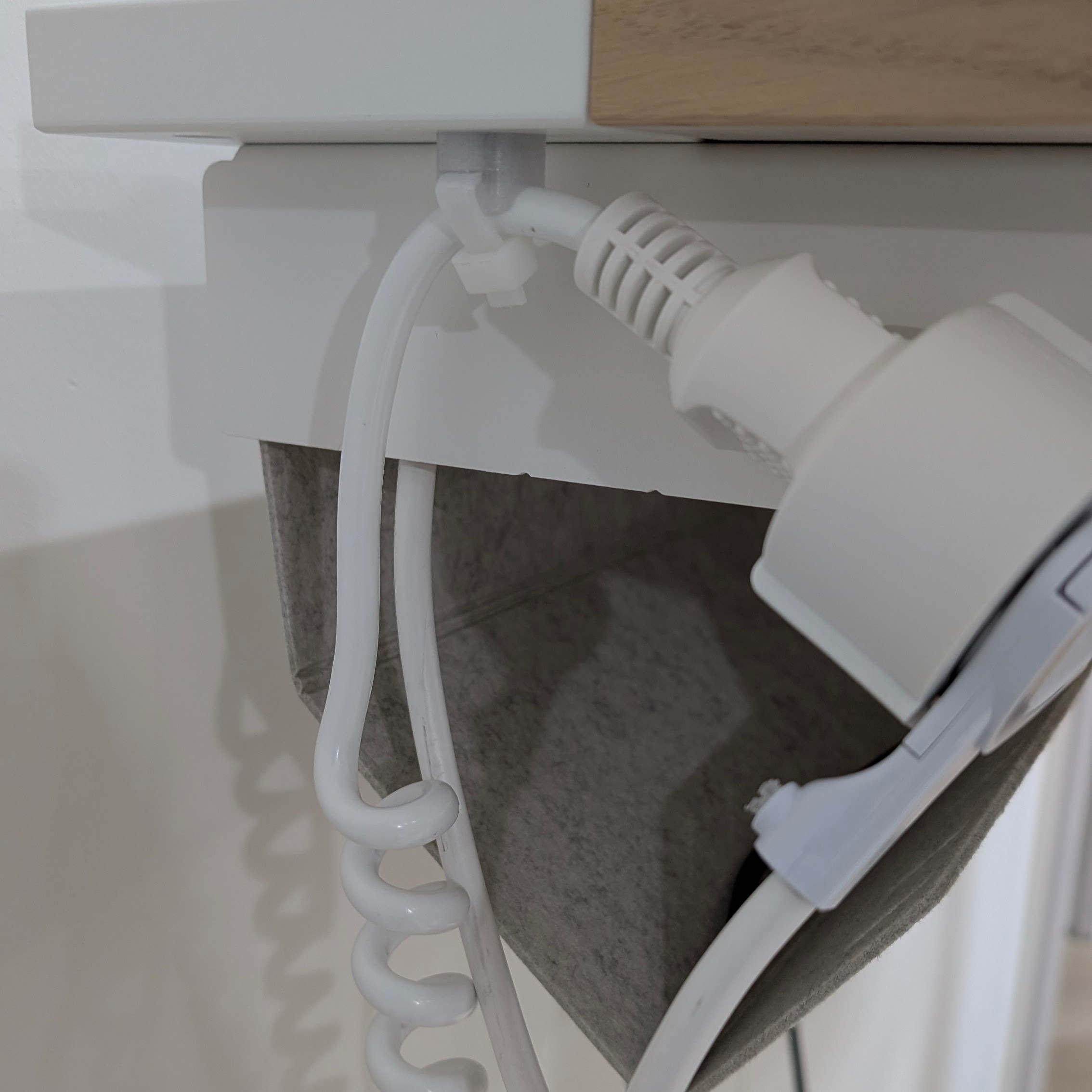 Zip tie cable mount for IKEA MITTZON