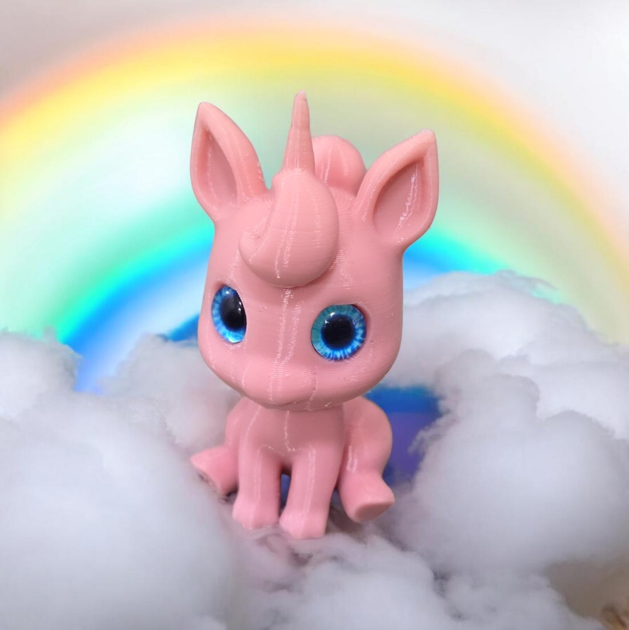 Cute Unicorn keychain - 6mm + 8mm glass eye compatible