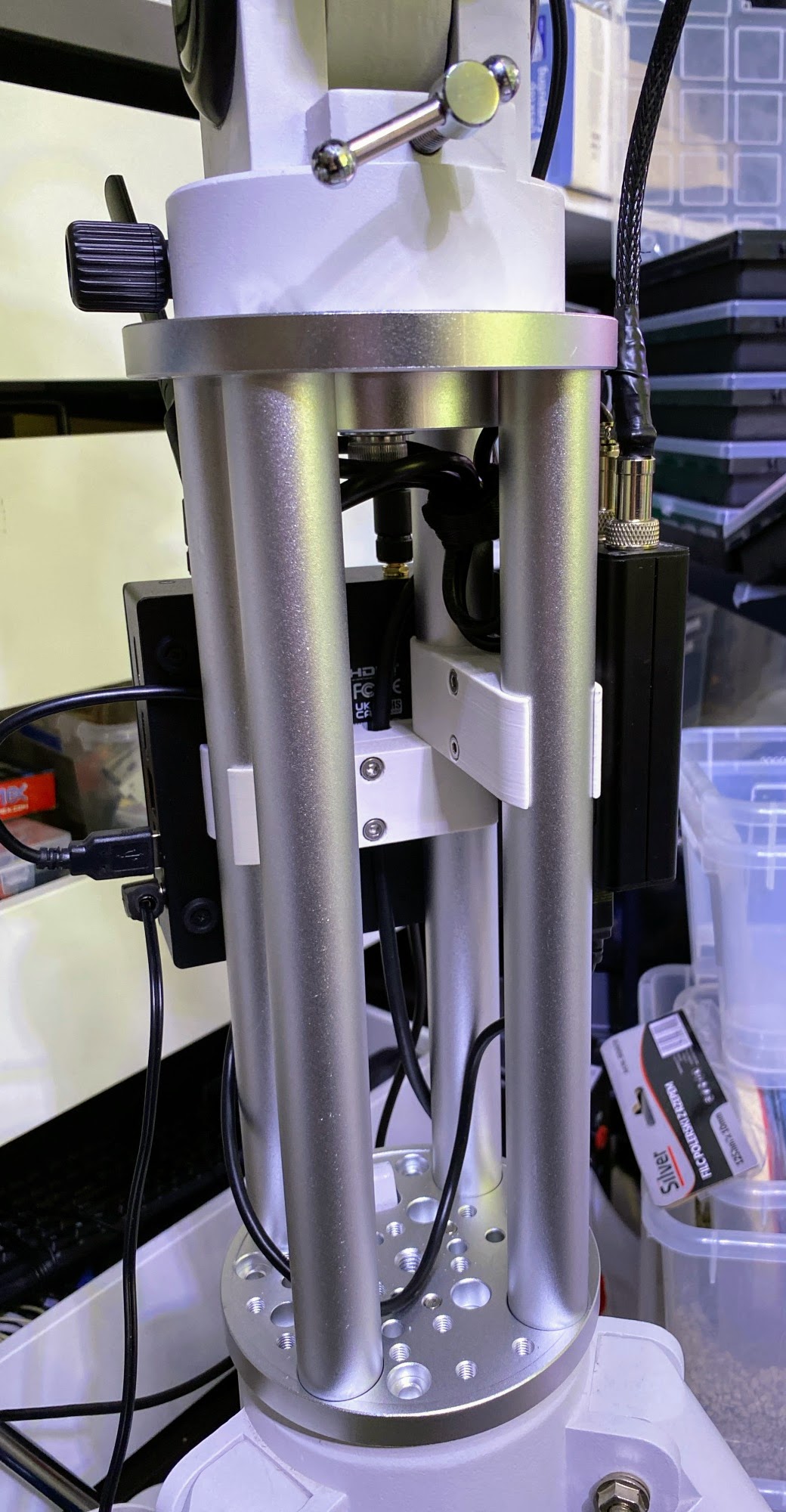 EQ5 Pier Extension Mounting System - MINIX PC, 12V PSU, OnStep V5 Pro, power splitter, cable guide