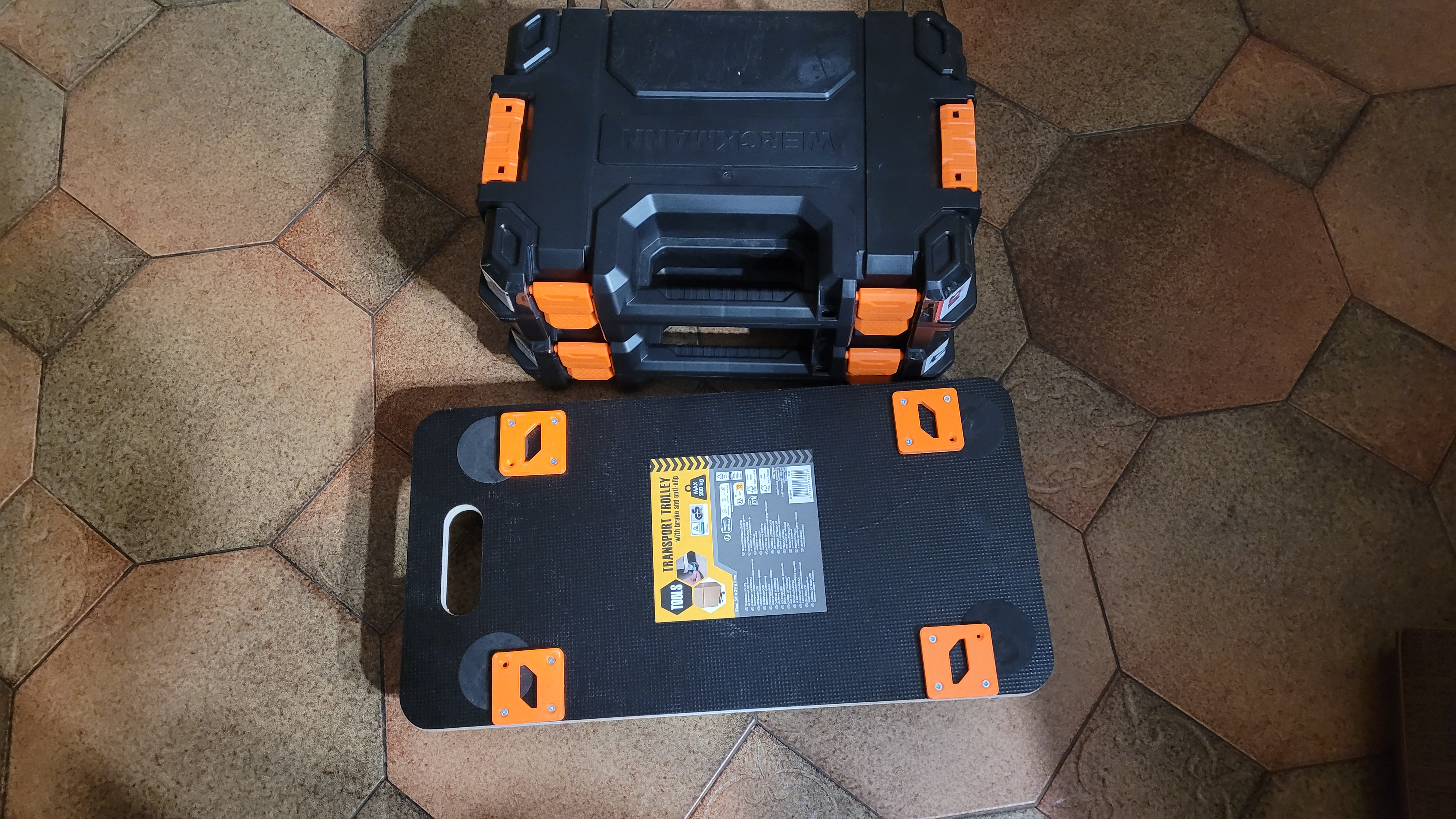 Werckmann stackable storage box holder for a rolling tray
