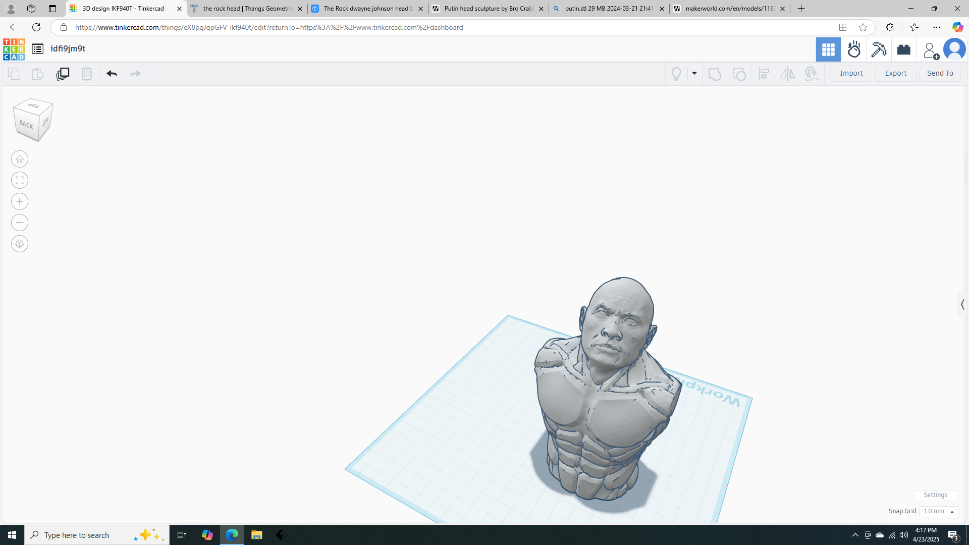 the rock bust *easier to print*
