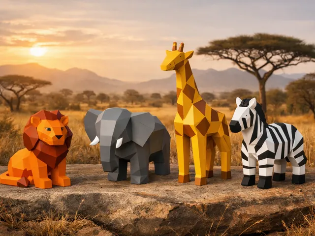 Abstract Minimal Animals – Wild Safari Set (Low Poly)