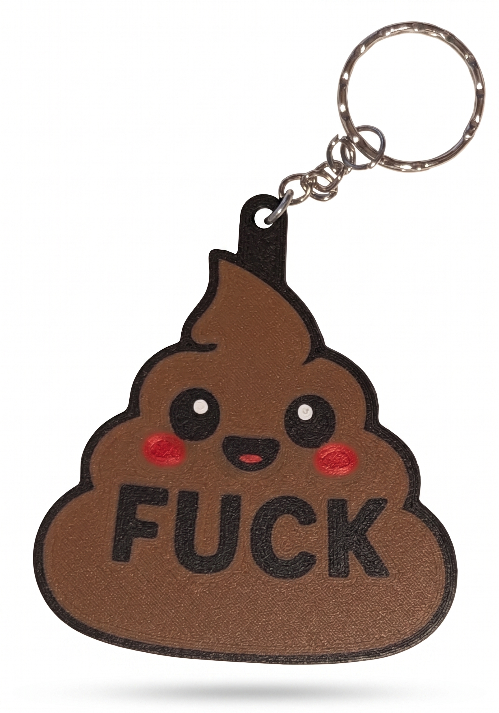 3D Printed Kawaii Poop "F*ck" Novelty Keychain | Humorous Gag Gift — miniatura 7