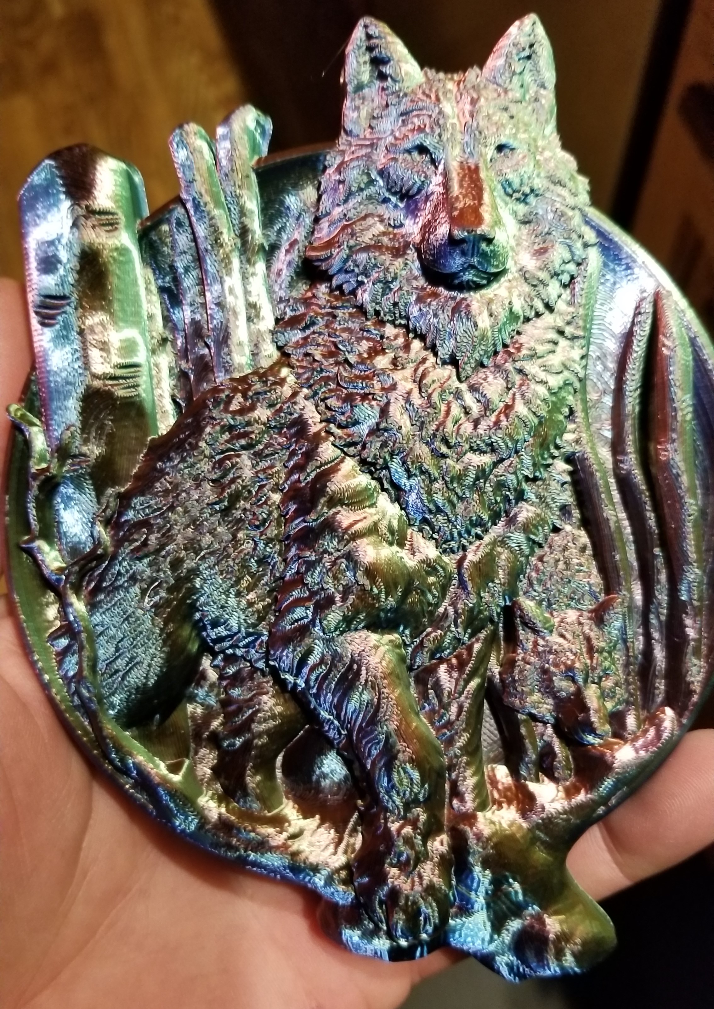 Wolf and baby pendant jewelry medallion 3D print model by Cadagency