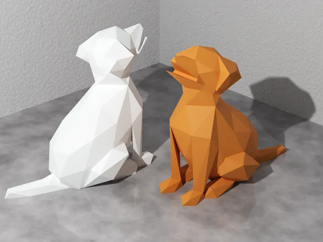 Low Poly Puppy Dog (Scraper Holder / Decoration)