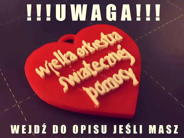 Serduszko WOŚP/ Great Orchestra of Christmas Charity Logo #3DrukdlaWOŚP