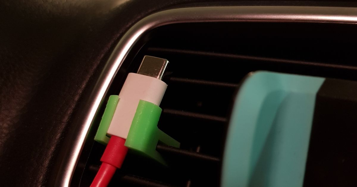 Car USB cable holder by Wundergran Download free STL model