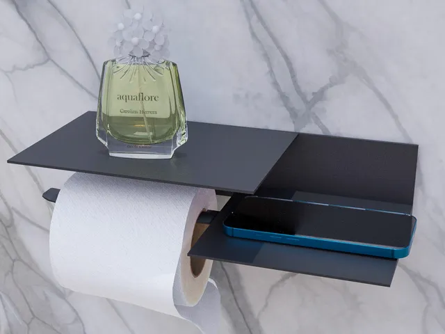 Stylish Wall Mount Toilet Paper Holder with Shelf