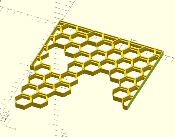 Customizable Honeycomb Storage Wall (OpenSCAD)