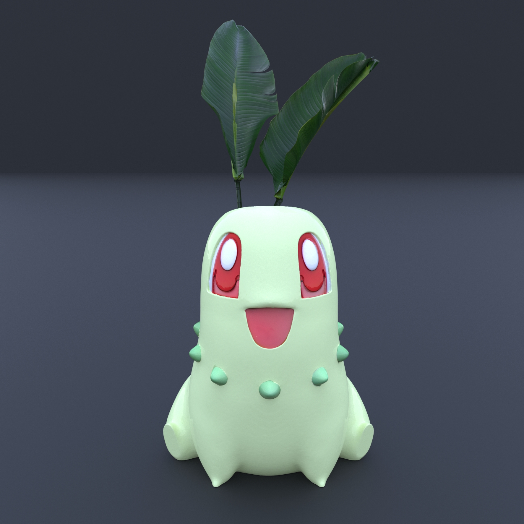℗152 Chikorita Planter Pot 3D print