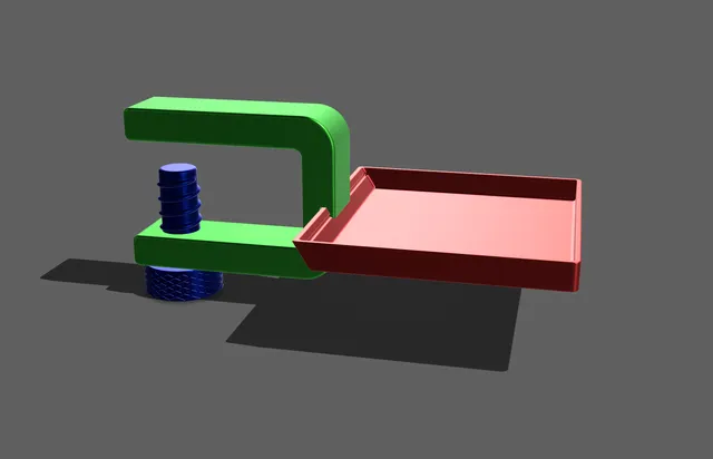 Tray with clamp