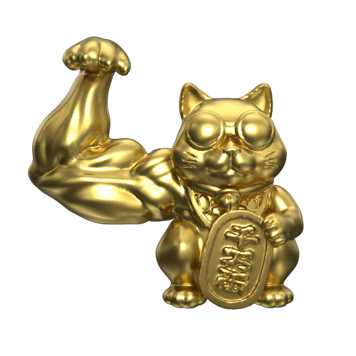 Muscular lucky cat