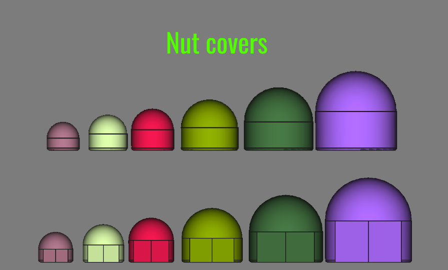 Nut cover collection m3m10 by ICant3DPrint Download free STL model