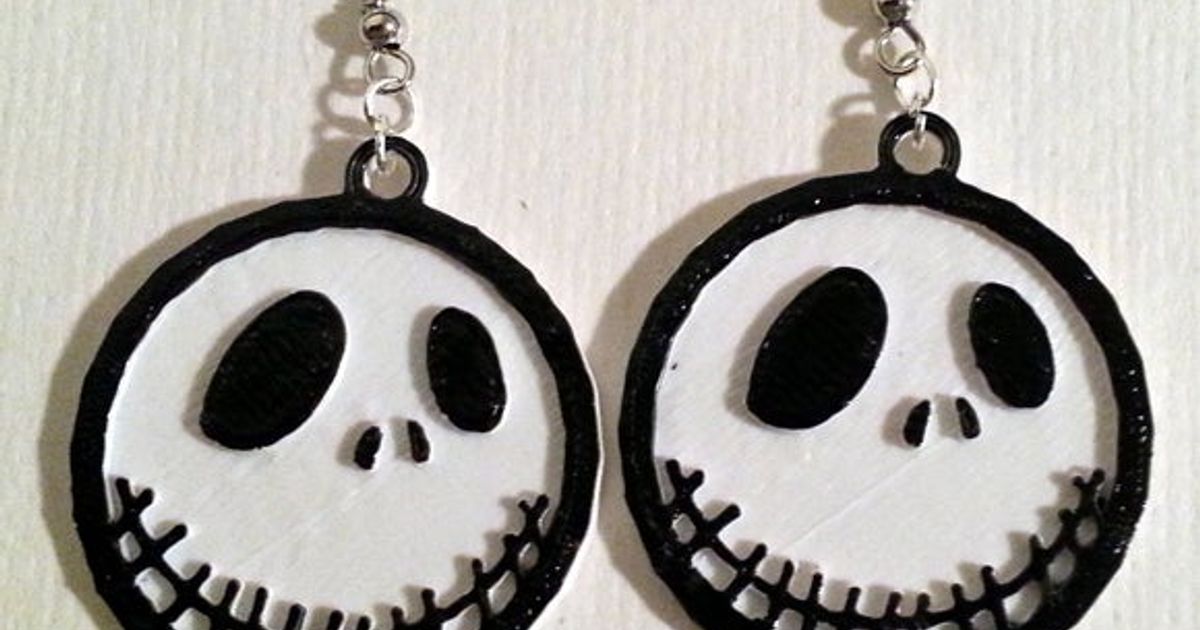 Jack Skellington Earrings by Matt - GlitchTech | Download free STL ...