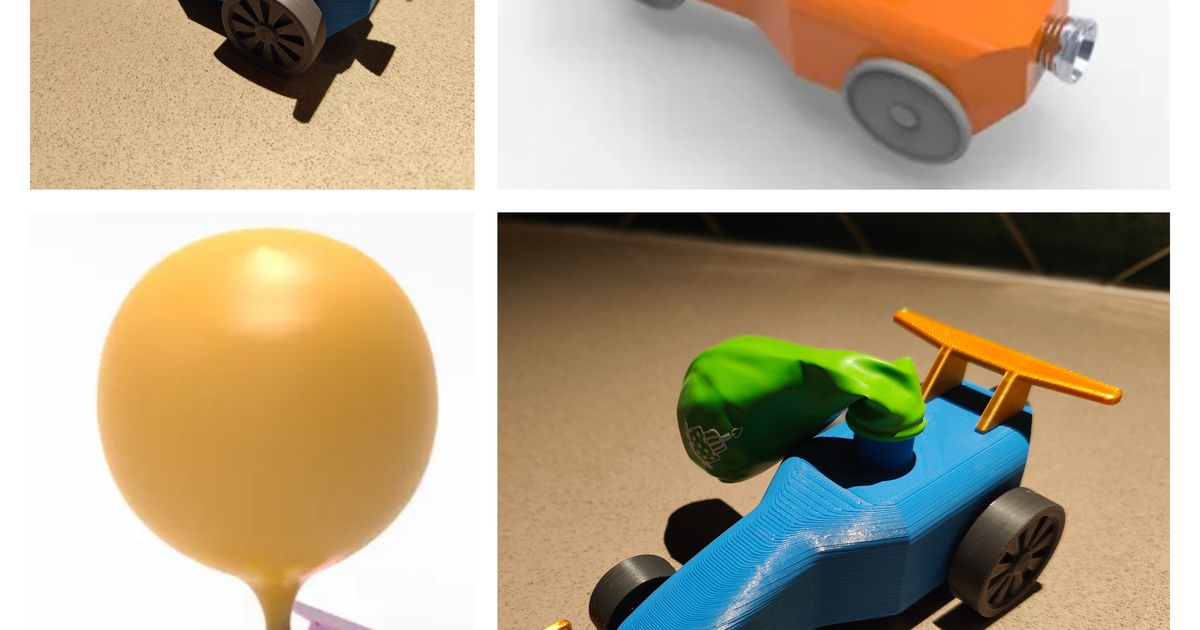 Balloon powered car (update) by Robbert Laugs Download free STL model