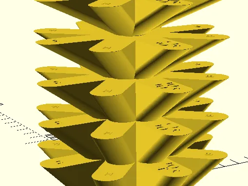 parametric overhang flower tower
