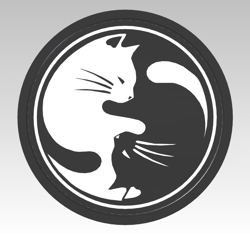 Cat yin yang coaster