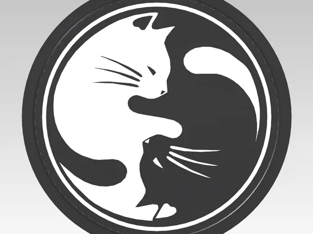 Cat yin yang coaster