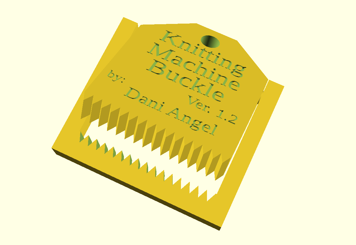 Knitting Machine Buckle for CSM ver. 1.2 (Parametric)