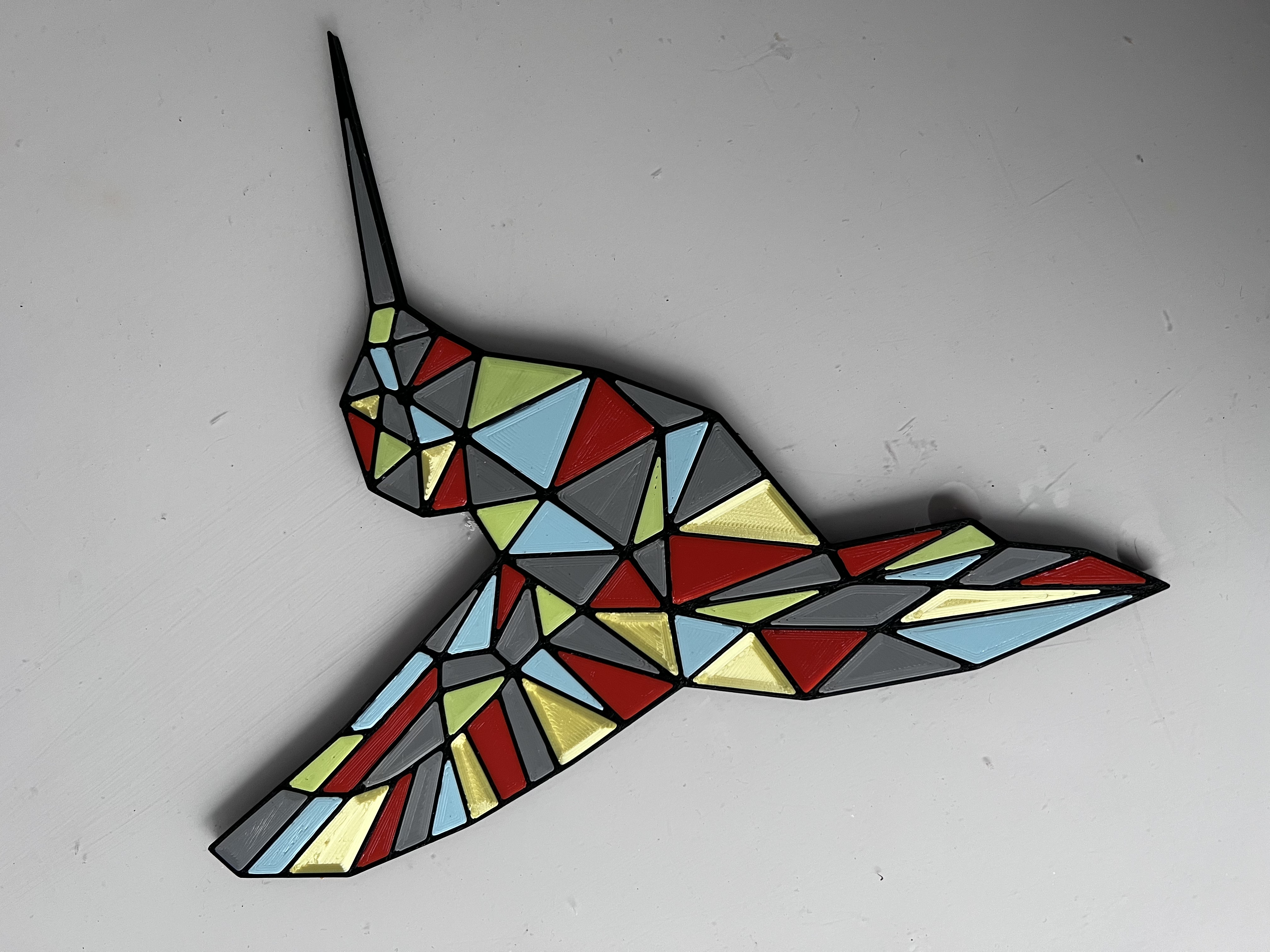 Oiseau mosaique puzzle wall art