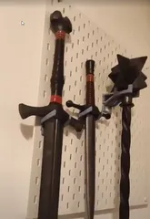 Larp weapon holders for IKEA skadis