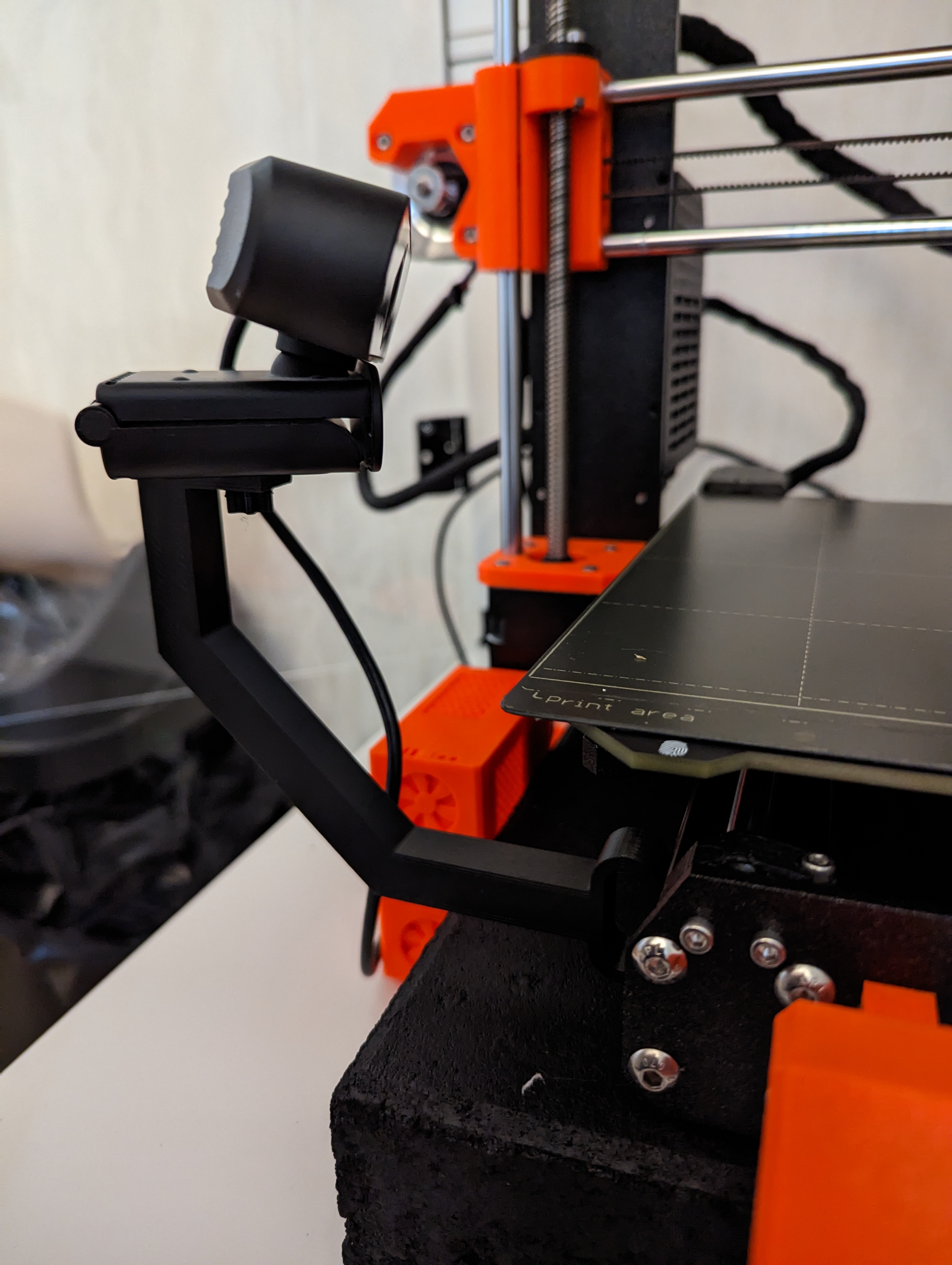 Webcam mount with printable screw 3D model thumbnail