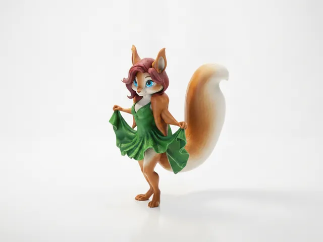 Squirrel Princess Figurine Fantasy Character 3D Printable