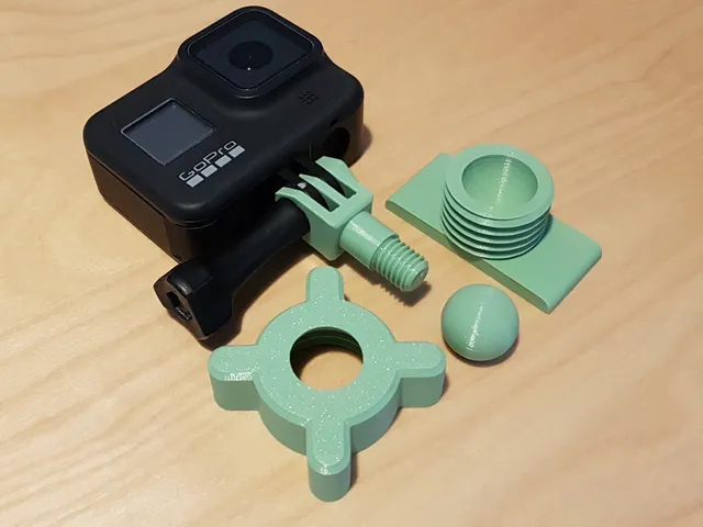 GoPro mount for lockable ball joint