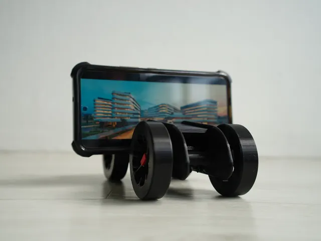 Phone holder with wheels
