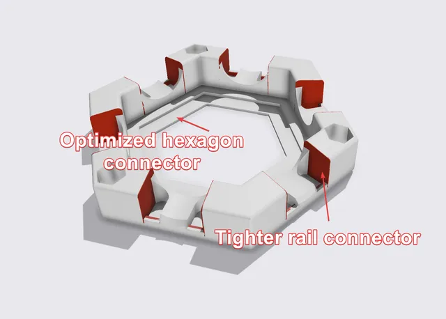 Basic tile with tighter grip to spacers and rails (Gravitrax compatible)