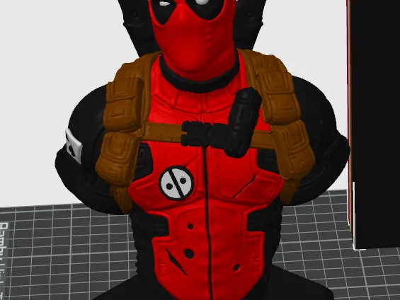 Bambu AMS - Colored Deadpool Bust (Supportless)