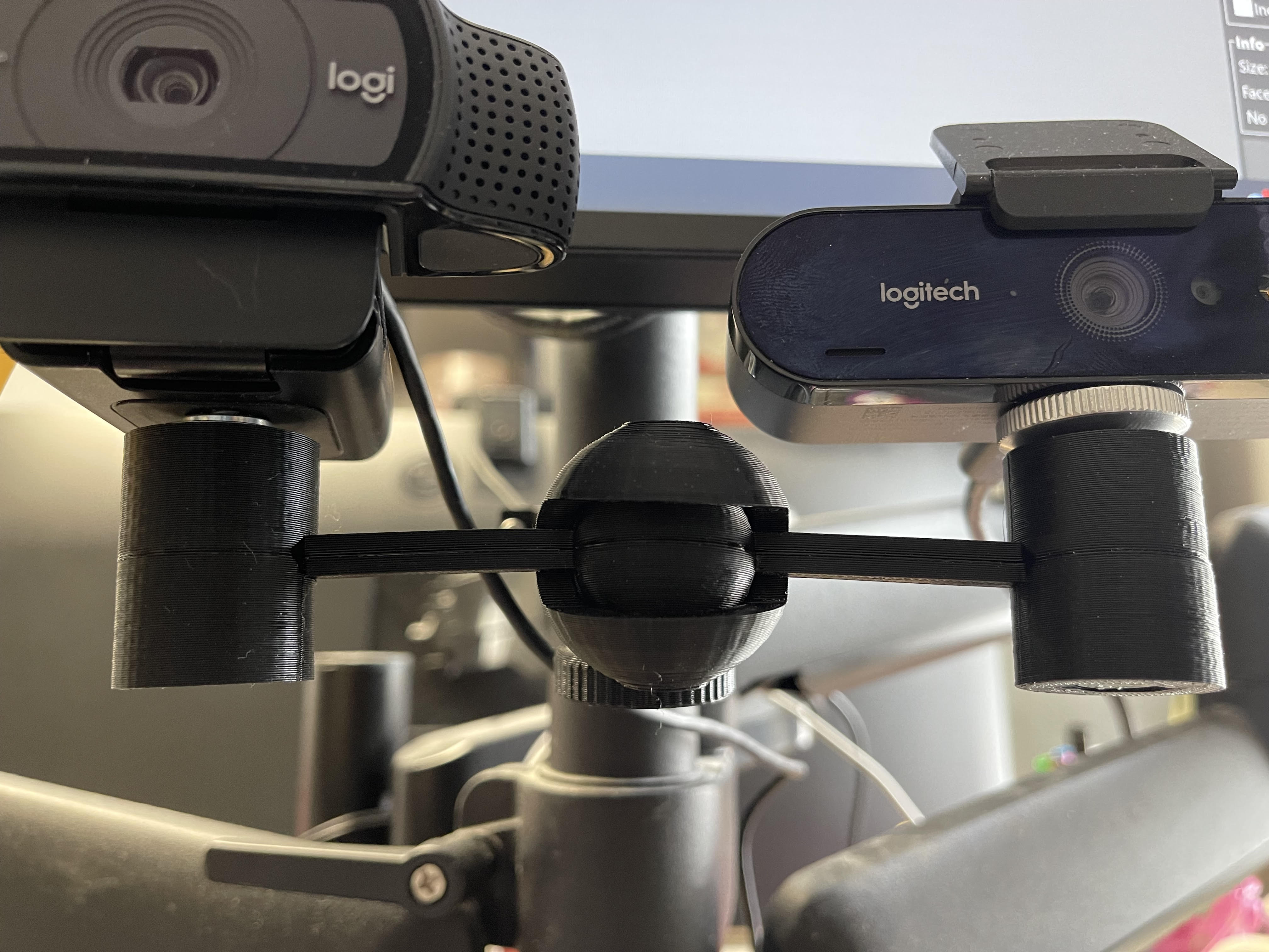 Dual ram mount for webcams