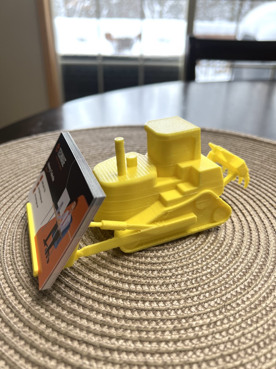 Construction Bulldozer Business Card Holder