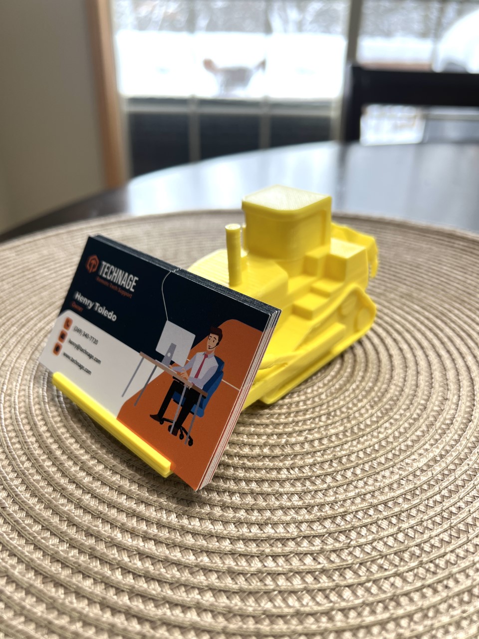 Construction Bulldozer Business Card Holder — miniatura 2