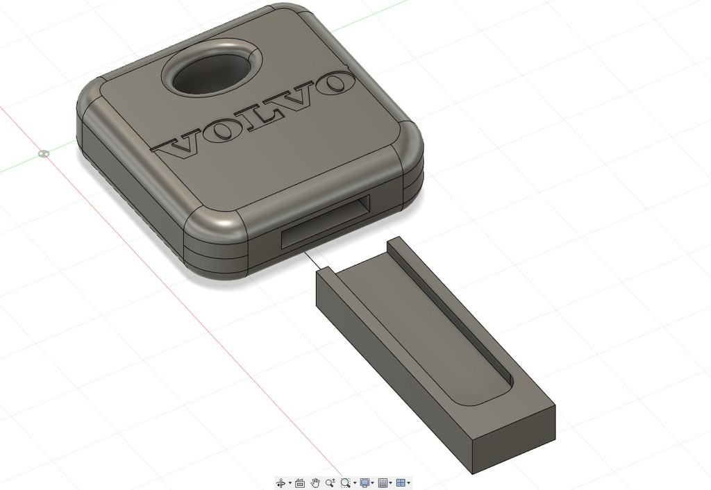 Backside of Volvo XC90 key fob cover by jodo, Download free STL model