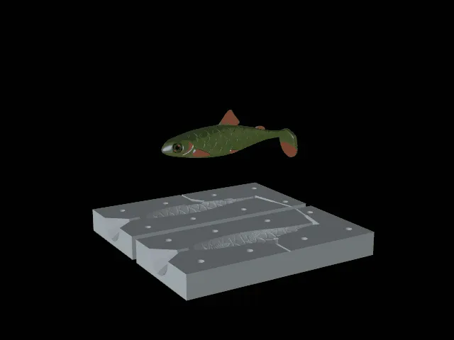 2x AM bait trout fish 12cm / 16cm hoof form for predator fishing