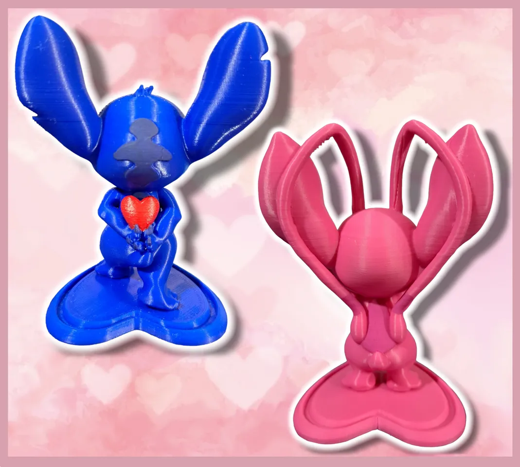 STL file Stitch and Angel love 👼・3D printer model to download・Cults
