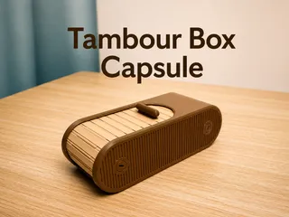 Capsule Tambour Box | Roll top Storage | Organizer