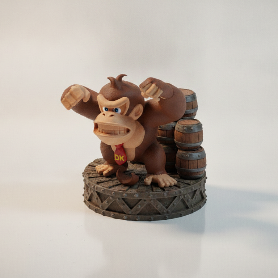 Donkey Kong Chibi With Barrel Figurine 3D Printable